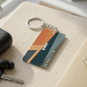 Porte-clés Minimaliste personnalisable Géométrique Abstrait