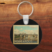 Porte-clés Minneapolis Minnesota Vintage voyage (Recto)
