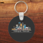 Porte-clés Minneapolis, MN Porte - clé Skyline (Recto)