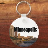 Porte-clés Minneapolis Skyline avec Minneapolis dans le ciel (Recto)