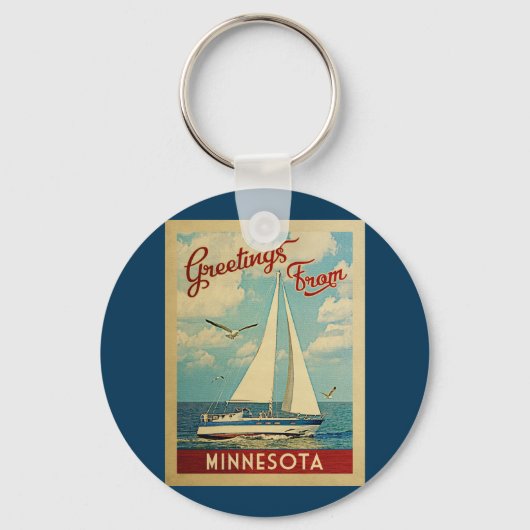 Porte-clés Minnesota Vintage voyage (Recto)