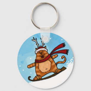 Porte-clés minou de surf des neiges