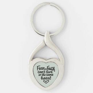 Porte-clés Mint Fear and Faith Inspirational Christian Quote 