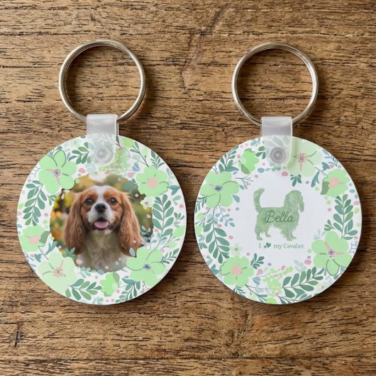 Porte-clés Mint Green Cavalier King Charles Spaniel Custom