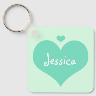 Porte-clés Mint Hearts Personnalisé Fille Nom Porte - clé