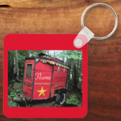 Porte-clés Minuscule caravane rouge tzigane customisée (Verso)