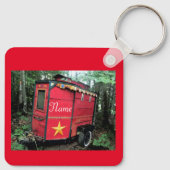 Porte-clés Minuscule caravane rouge tzigane customisée (Dos)
