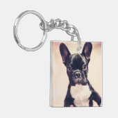 Porte-clés Minuscule Chiot noir et blanc (Devant gauche)