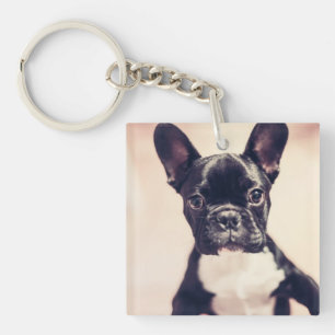 Porte-clés Minuscule Chiot noir et blanc