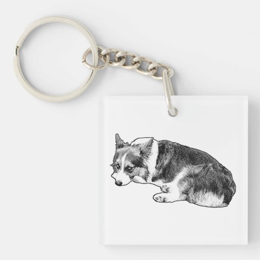 Porte-clés Minuscule Corgi, Carreau Fidèle (Devant)