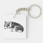 Porte-clés Minuscule Corgi, Carreau Fidèle (Dos)