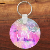 Porte-clés Minuscule monogramme de parties scintillant argent (Recto)