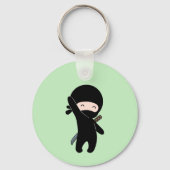 Porte-clés Minuscule Ninja heureux sur vert (Recto)