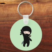 Porte-clés Minuscule Ninja heureux sur vert (Verso)