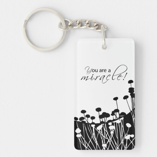 Porte-clés Miracle de récupération, noir et blanc (Devant)
