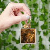 Porte-clés Miroir de chat surpris fantaisie mignon (main)