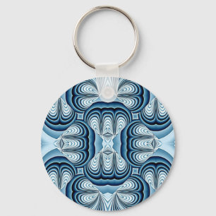 Porte-clés Miroirs Abstraits bleus