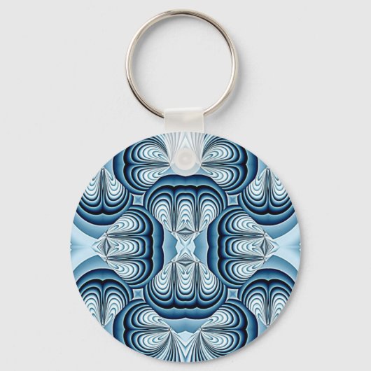 Porte-clés Miroirs Abstraits bleus (Recto)
