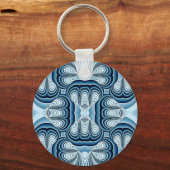 Porte-clés Miroirs Abstraits bleus (Recto)