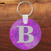 Porte-clés Mise en réseau en rose géométrique Abstrait (Recto)