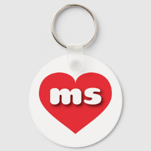 Porte-clés Mississippi coeur rouge - I love ms