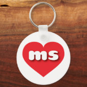 Porte-clés Mississippi coeur rouge - I love ms (Recto)
