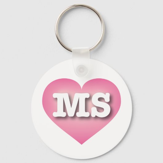 Porte-clés Mississippi Pink Fade Heart - J'aime MS (Recto)