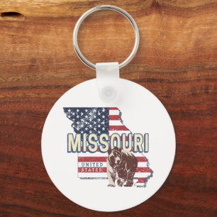 Porte-clés Missouri State États-Unis Carte rétro Vintage USA