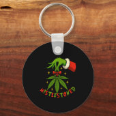 Porte-clés Mistlestoned Weed Leaf Funny Stoner Christmas (Recto)