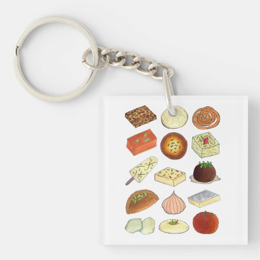 Porte-clés Mithai Indian Sweets confiserie Desserts Inde (Devant)