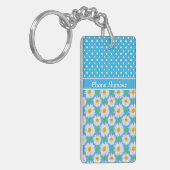 Porte-clés Mix'n'match Polka Dot et Daisy Motifs sur Blue (Devant gauche)