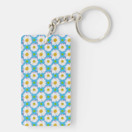 Porte-clés Mix'n'match Polka Dot et Daisy Motifs sur Blue (Dos)