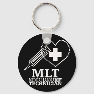 PORTE-CLÉS MLT HEART SYRINGE MEDICAL LAB TECH LOGO