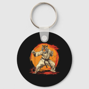 Porte-clés MMA Tigre Aquarelle Taekwondo Kickboxing Arts Mart