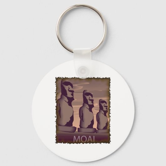 Porte-clés Moai de l'île de Pâques (Recto)