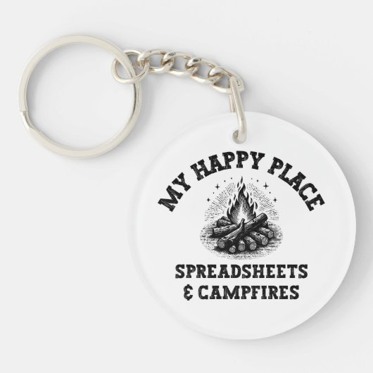 Porte-clés Mode Camping : Hors Grille - Drôle Comptable Don (Devant)