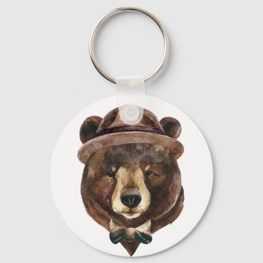 Porte-clés Mode de l'ours aquarelle (Recto)
