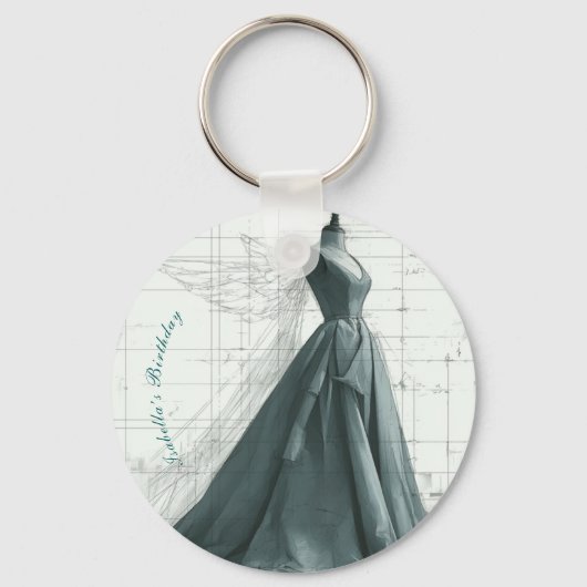 Porte-clés Mode Élégante – Parfum & Robe de soirée (Recto)