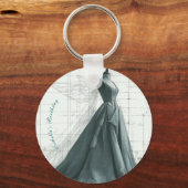 Porte-clés Mode Élégante – Parfum & Robe de soirée (Recto)