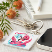 Porte-clés Mode Flamingle activé Flotteur de piscine flamant (Devant Droit)
