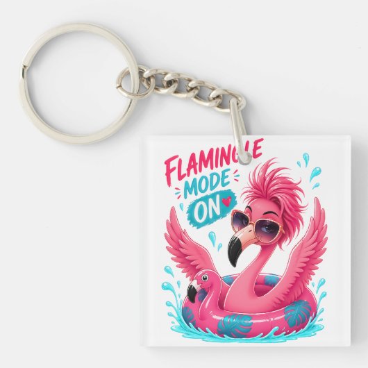 Porte-clés Mode Flamingle activé Flotteur de piscine flamant (Devant)