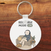 Porte-clés Mode Recharge Activé Mème Drôle d'Introverti (Recto)