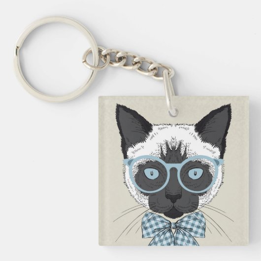 Porte-clés Mode Smart de chat siamois (Devant)