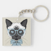 Porte-clés Mode Smart de chat siamois (Dos)