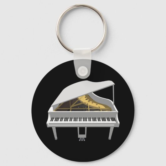 Porte-clés Modèle 3D : Piano à queue blanc : (Recto)