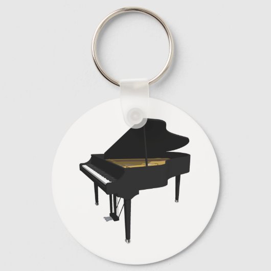 Porte-clés Modèle 3D : Piano noir grand : (Recto)