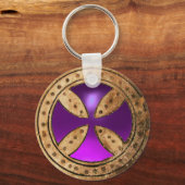 Porte-clés MODÈLE ANTIQUE CROISER Améthyste pourpre Gem (Recto)