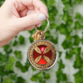 Porte-clés MODÈLE ANTIQUE CROIX Rouge Ruby Gem (Main)