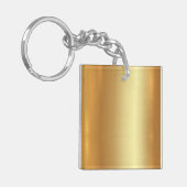 Porte-clés Modèle blanc moderne Carré or double face (Devant gauche)