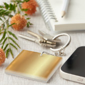 Porte-clés Modèle blanc moderne Carré or double face (Devant Droit)